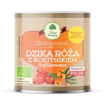 DZIKA RÓŻA Z ROKITNIKIEM LIOFILIZOWANA SPROSZKOWANA BIO 70 g - DARY NATURY
