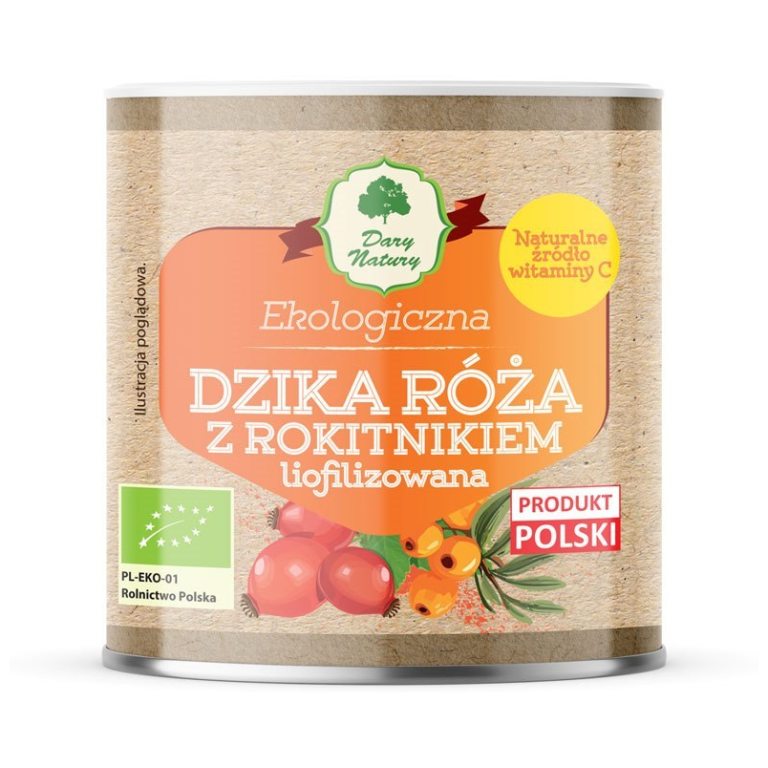 DZIKA RÓŻA Z ROKITNIKIEM LIOFILIZOWANA SPROSZKOWANA BIO 70 g - DARY NATURY