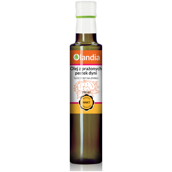 OLEJ Z PRAŻONYCH PESTEK DYNI TŁOCZONY NA ZIMNO 250 ml - OLANDIA