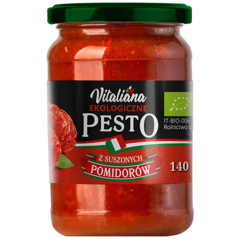 PESTO Z SUSZONYCH POMIDORÓW BIO 140 g - VITALIANA