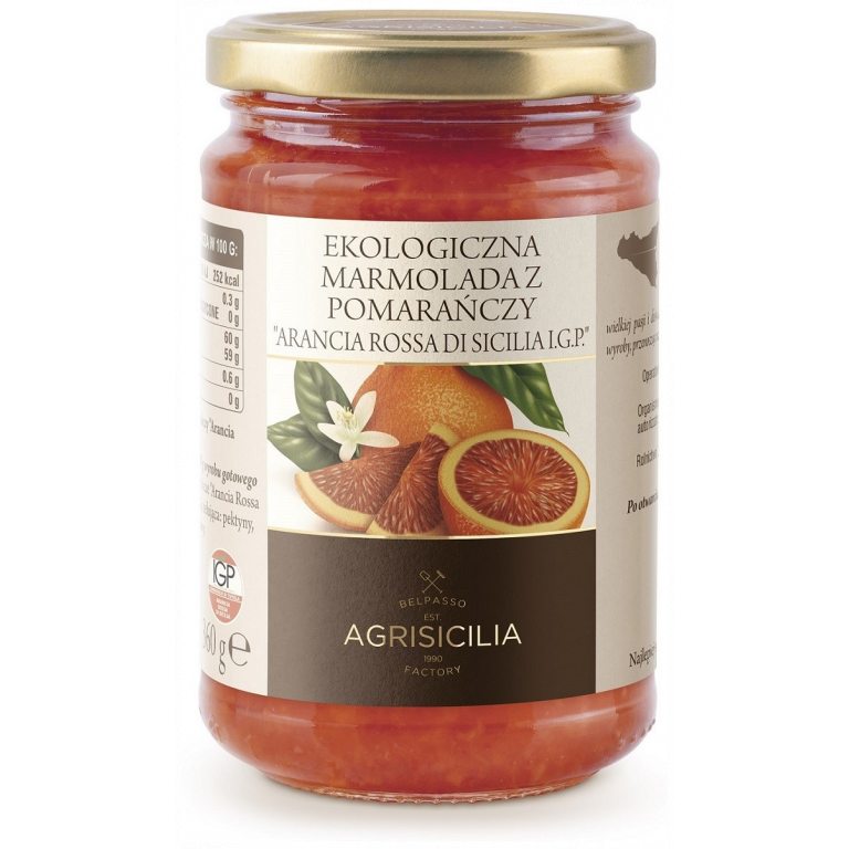 MARMOLADA Z CZERWONYCH POMARAŃCZY BIO 360 g - AGRISICILIA