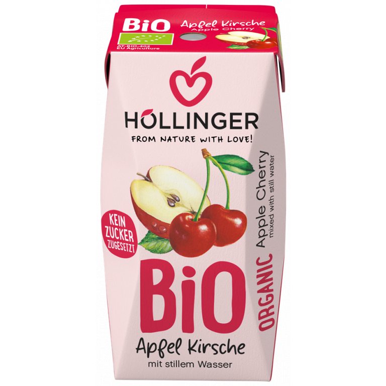 NEKTAR JABŁKOWO - WIŚNIOWY BEZ DODATKU CUKRÓW BIO 200 ml - HOLLINGER