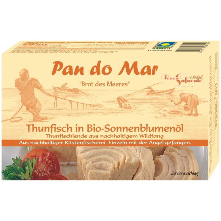 TUŃCZYK BONITO W BIO OLEJU SŁONECZNIKOWYM 120 g (90 g) - PAN DO MAR