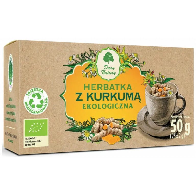 HERBATKA Z KURKUMĄ BIO (25 x 2 g) 50 g - DARY NATURY