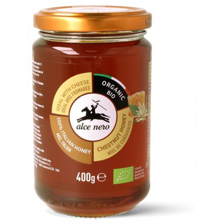 MIÓD NEKTAROWY KASZTANOWY BIO 400 g - ALCE NERO