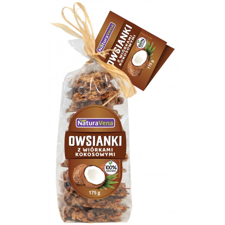 CIASTKA OWSIANKI Z WIÓRKAMI KOKOSOWYMI 175 g - NATURAVENA