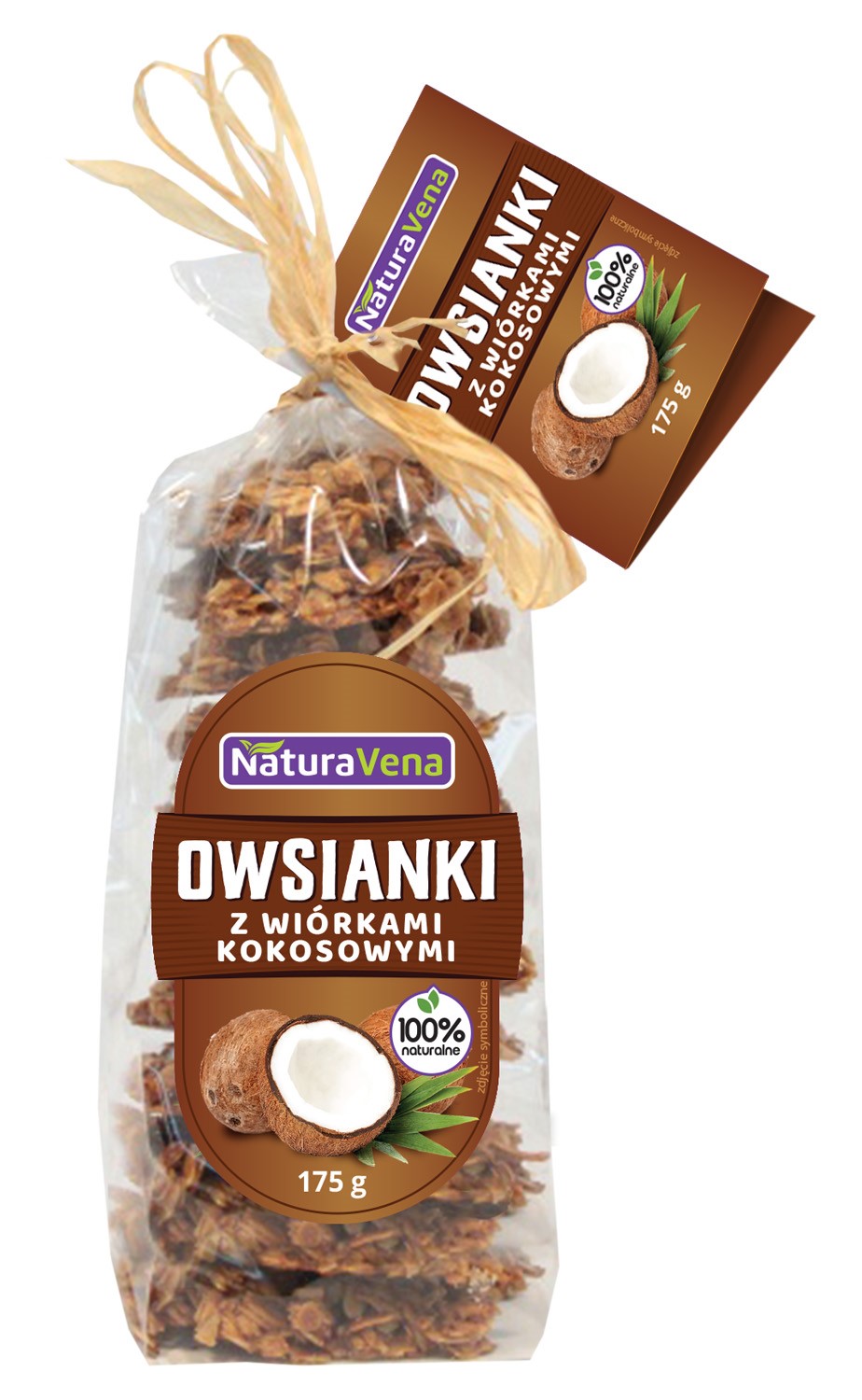 CIASTKA OWSIANKI Z WIÓRKAMI KOKOSOWYMI 175 g - NATURAVENA