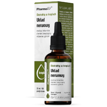 EKSTRAKTY W KROPLACH NA UKŁAD NERWOWY BEZGLUTENOWE 30 ml - PHARMOVIT (CLEAN LABEL)