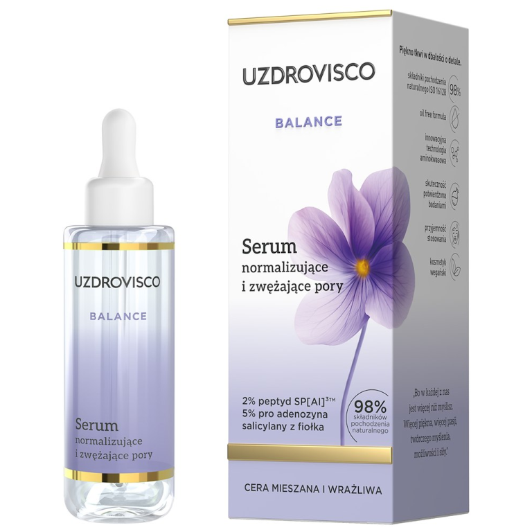SERUM DO TWARZY NORMALIZUJĄCE I ZWĘŻAJĄCE PORY 30 ml - UZDROVISCO (BALANCE)