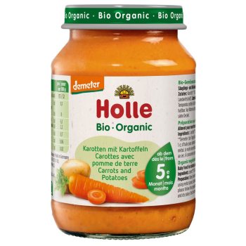 MARCHEW - ZIEMNIAK BEZ DODATKU CUKRÓW BEZGLUTENOWE OD 5 MIESIĄCA DEMETER BIO 190 g (SŁOIK) - HOLLE