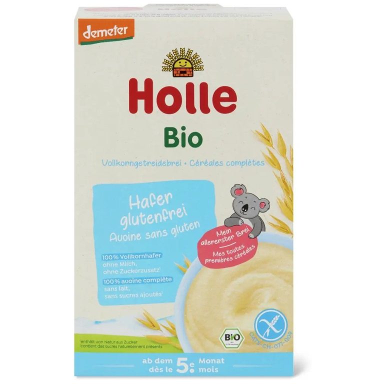 KASZKA OWSIANA PEŁNOZIARNISTA BEZ DODATKU CUKRÓW BEZGLUTENOWA OD 5 MIESIĄCA DEMETER BIO 250 g - HOLLE