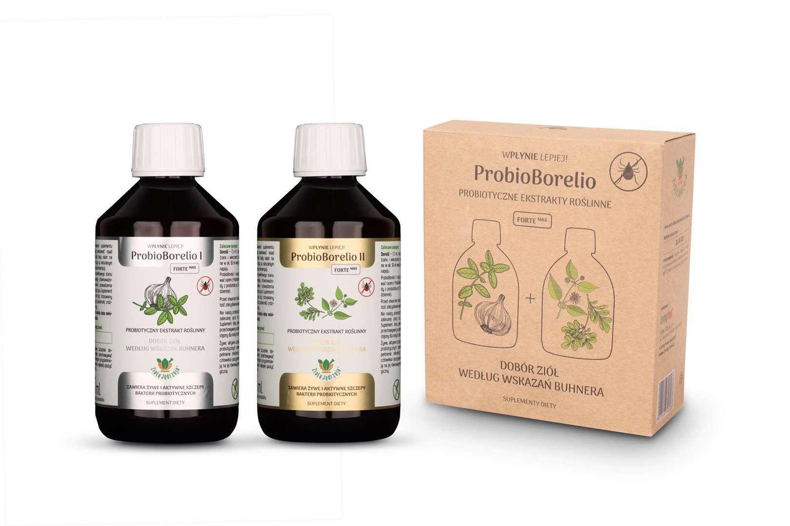 PROBIOTYCZNY EKSTRAKT ZIOŁOWY PROBIOBORELIO BEZGLUTENOWY BIO (2 x 300 ml) 600 ml - JOY DAY (ZIOŁA JĘDRZEJA)