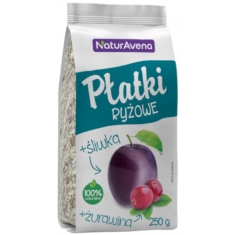 PŁATKI RYŻOWE Z ŻURAWINĄ I ŚLIWKĄ 250 g - NATURAVENA