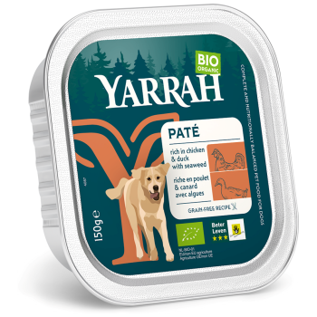 (DLA PSA DOROSŁEGO) PASZTET Z KURCZAKA I KACZKI Z ALGAMI MORSKIMI BIO 150 g - YARRAH