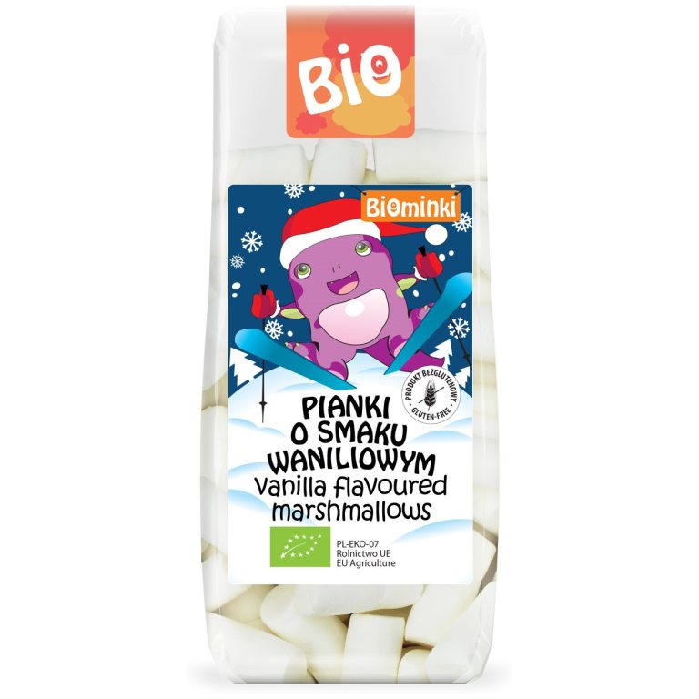 PIANKI O SMAKU WANILIOWYM BEZGLUTENOWE BIO 120 g - BIOMINKI (EDYCJA ŚWIĄTECZNA)(PRODUKT SEZONOWY)