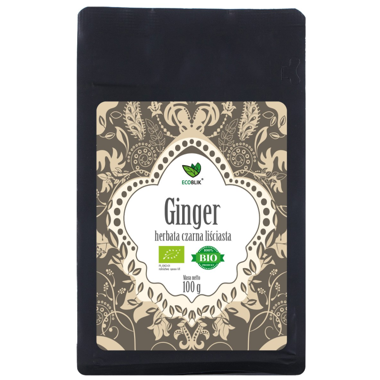HERBATA CZARNA LIŚCIASTA IMBIROWA BIO 100 g - ECOBLIK