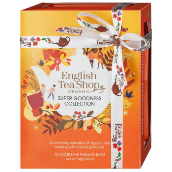 KOLEKCJA HERBATEK OWOCOWO - ZIOŁOWYCH BIO PIRAMIDKI (SUPER GOODNESS - 6 SMAKÓW) (12 x 2 g) 24 g - ENGLISH TEA SHOP