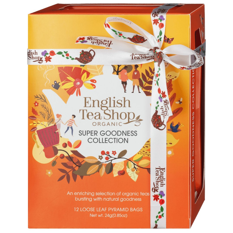 KOLEKCJA HERBATEK OWOCOWO - ZIOŁOWYCH BIO PIRAMIDKI (SUPER GOODNESS - 6 SMAKÓW) (12 x 2 g) 24 g - ENGLISH TEA SHOP