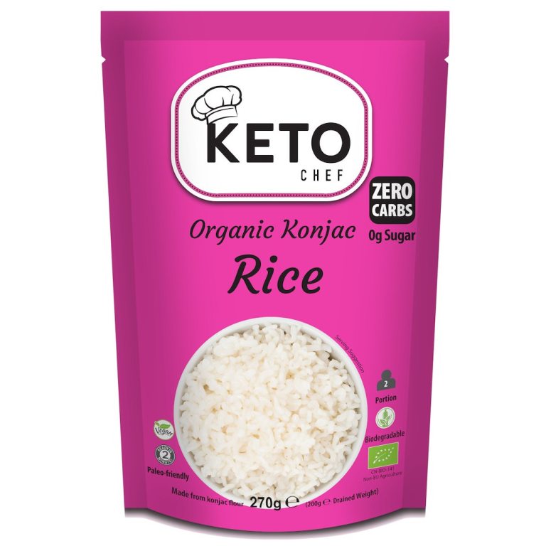 MAKARON (KONJAC) W KSZTAŁCIE RYŻU BEZGLUTENOWY BIO 270 g (200 g) - KETO CHEF (BETTER THAN FOODS)