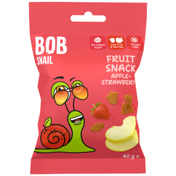 ŻELKI JABŁKO - TRUSKAWKA BEZ ŻELATYNY BEZGLUTENOWE 40 g - BOB SNAIL