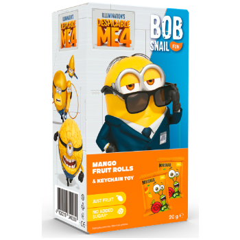 PRZEKĄSKA EAT & PLAY MANGO Z BRELOKIEM MINIONKI BEZGLUTENOWA 20 g - BOB SNAIL