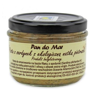 PASTA Z SARDYNEK Z BIO NATKĄ PIETRUSZKI BEZGLUTENOWA 125 g (SŁOIK) - PAN DO MAR