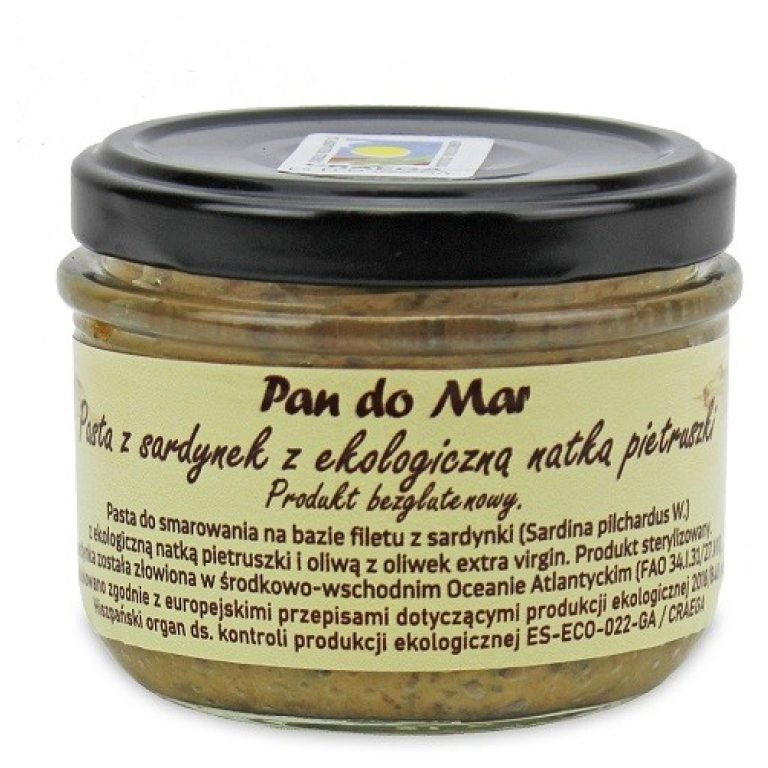 PASTA Z SARDYNEK Z BIO NATKĄ PIETRUSZKI BEZGLUTENOWA 125 g (SŁOIK) - PAN DO MAR