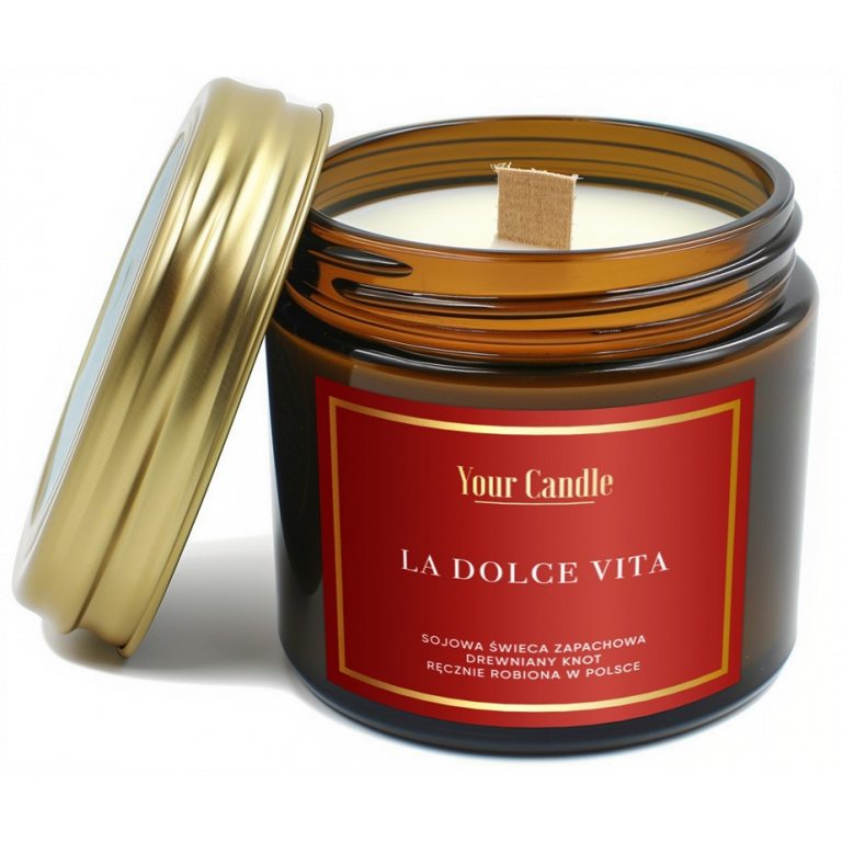 ŚWIECA SOJOWA ZAPACHOWA Z DREWNIANYM KNOTEM LA DOLCE VITA 120 ml - YOUR CANDLE