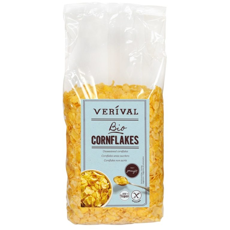 PŁATKI KUKURYDZIANE BEZ DODATKU CUKRÓW BEZGLUTENOWE BIO 500 g - VERIVAL