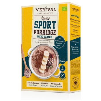 OWSIANKA PROTEINOWA Z KAKAO I BANANEM BEZ DODATKU CUKRÓW BEZGLUTENOWA BIO 350 g - VERIVAL
