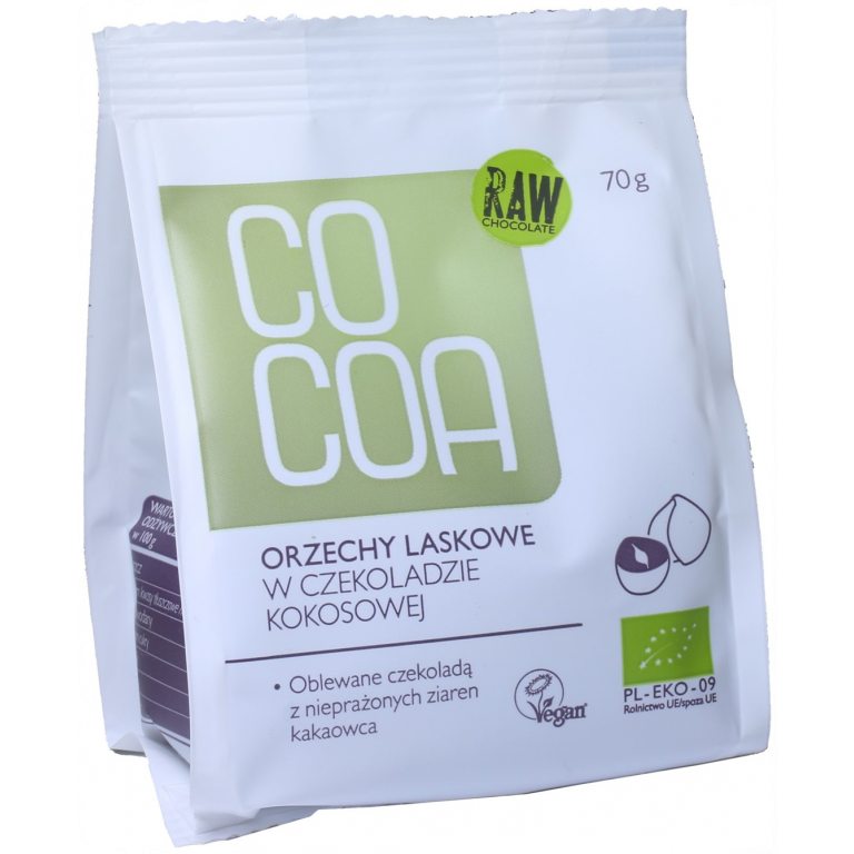 ORZECHY LASKOWE W CZEKOLADZIE KOKOSOWEJ BIO 70 g - COCOA