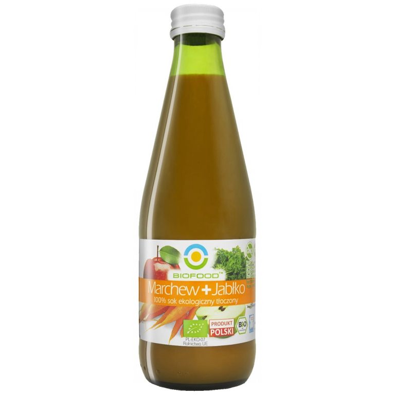 SOK JABŁKOWO - MARCHWIOWY NFC BEZGLUTENOWY BIO 300 ml - BIO FOOD