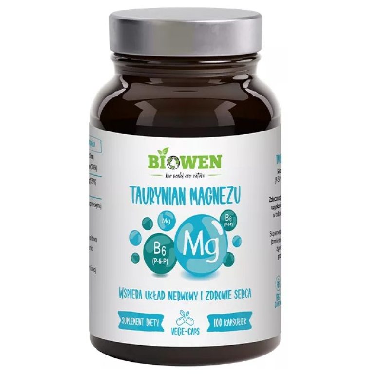TAURYNIAN MAGNEZU + WITAMINA B6 100 KAPSUŁEK -  BIOWEN