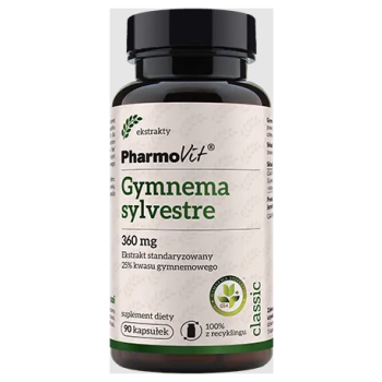 GURMAR EKSTRAKT (GYMNEMA SYLVESTRE) (360 mg) BEZGLUTENOWA 90 KAPSUŁEK - PHARMOVIT (CLASSIC)