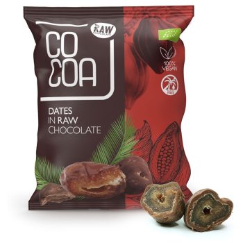 DAKTYLE W SUROWEJ CZEKOLADZIE BIO 70 g - COCOA