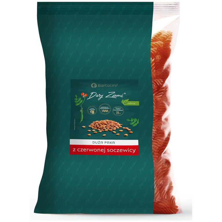 MAKARON PROTEINOWY (Z SOCZEWICY CZERWONEJ) ŚWIDERKI 1 kg - BARTOLINI