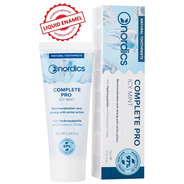 PASTA DO ZĘBÓW REMINERALIZUJĄCA COMPLETE PRO Z PŁYNNYM SZKLIWEM BEZ FLUORU 75 ml - NORDICS