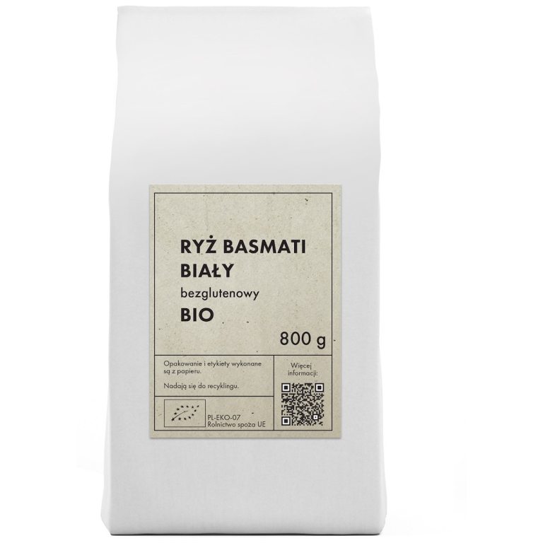 RYŻ BASMATI BIAŁY BEZGLUTENOWY BIO 800 g - THE PLANET