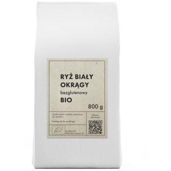 RYŻ BIAŁY OKRĄGŁY BEZGLUTENOWY BIO 800 g - THE PLANET