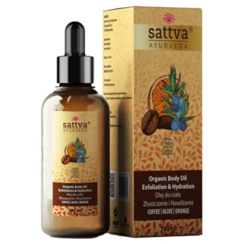 OLEJEK DO CIAŁA KAWA I POMARAŃCZA ZŁUSZCZANIE I NAWILŻANIE ECO 100 ml - SATTVA (AYURVEDA)