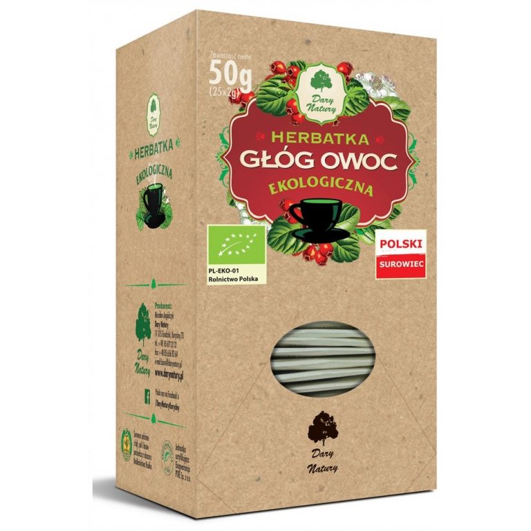 HERBATKA OWOC GŁOGU BIO (25 x 2 g) 50 g - DARY NATURY