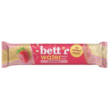 WAFELEK Z KREMEM ORZECHOWO - TRUSKAWKOWYM BEZ DODATKU CUKRÓW BIO 30 g - BETT'R