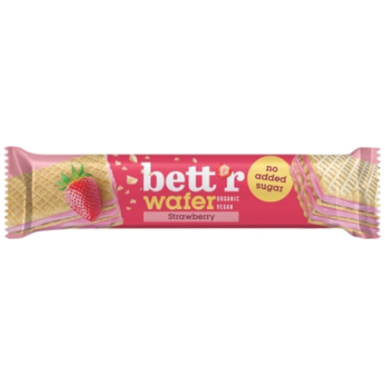 WAFELEK Z KREMEM ORZECHOWO - TRUSKAWKOWYM BEZ DODATKU CUKRÓW BIO 30 g - BETT'R