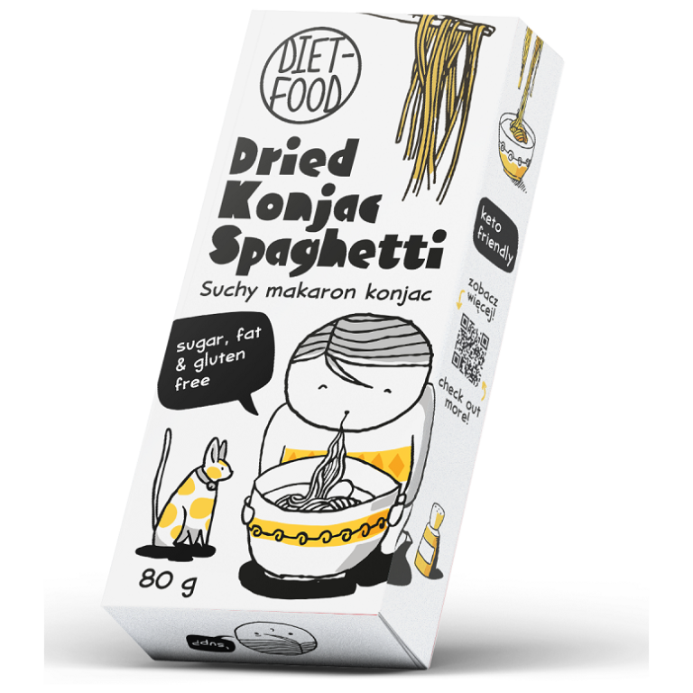 MAKARON (SUCHY KONJAC) SPAGHETTI BEZGLUTENOWY 80 g - DIET-FOOD