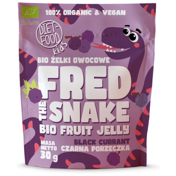 ŻELKI CZARNA PORZECZKA BEZ ŻELATYNY BIO 30 g - DIET-FOOD (FRED THE SNAKE)