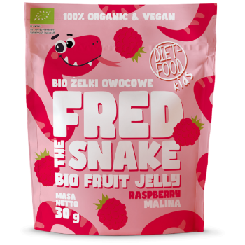 ŻELKI MALINA BEZ ŻELATYNY BIO 30 g - DIET-FOOD (FRED THE SNAKE)