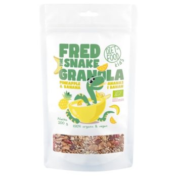 GRANOLA Z ANANASEM I BANANEM BIO 200 g - DIET-FOOD (FRED THE SNAKE)