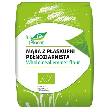 MĄKA Z PŁASKURKI PEŁNOZIARNISTA BIO 1 kg - BIO PLANET