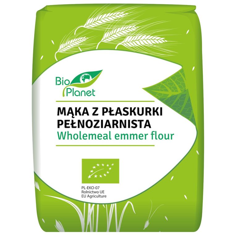MĄKA Z PŁASKURKI PEŁNOZIARNISTA BIO 1 kg - BIO PLANET