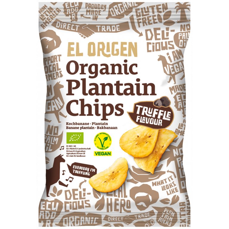 CHIPSY Z PLANTANA O SMAKU TRUFLI BEZGLUTENOWE BIO 80 g - EL ORIGEN